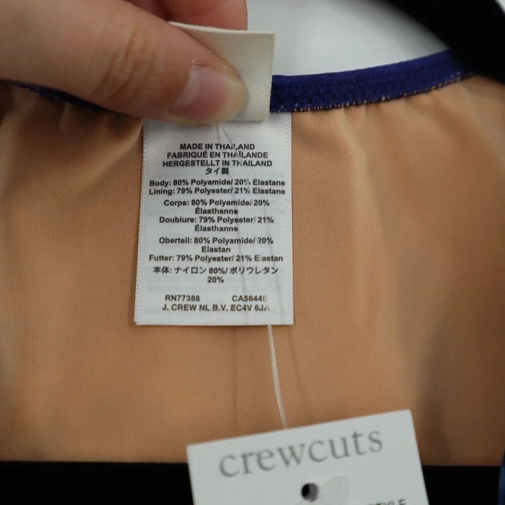 Crewcuts Tie-Shoulder Swim Top Girls 12 Blue Cruise Beach Resort Vacation‎ NWT